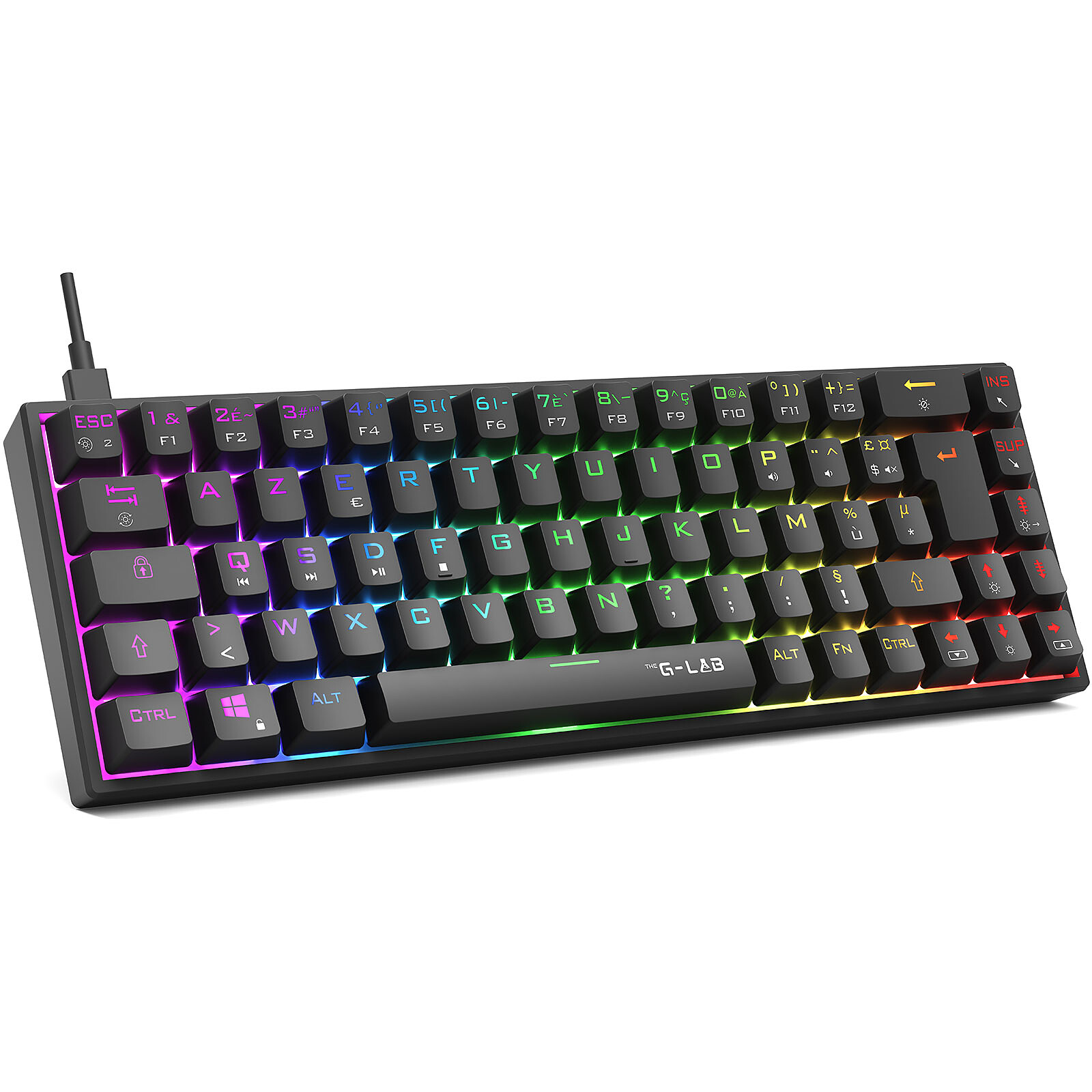 Matériels informatique clavier THE G-LAB Keyz Titanium Noir infinytech Réunion 02