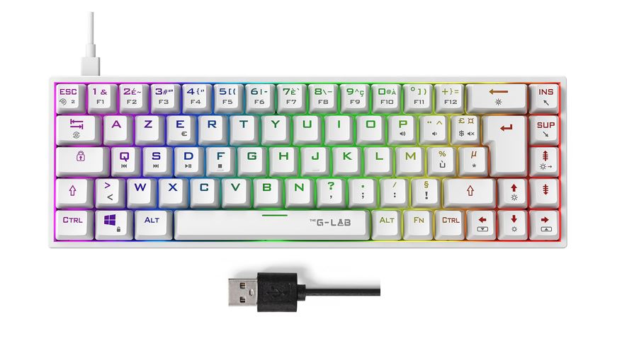 Matériels informatique clavier THE G-LAB Keyz Titanium Blanc infinytech Réunion 01