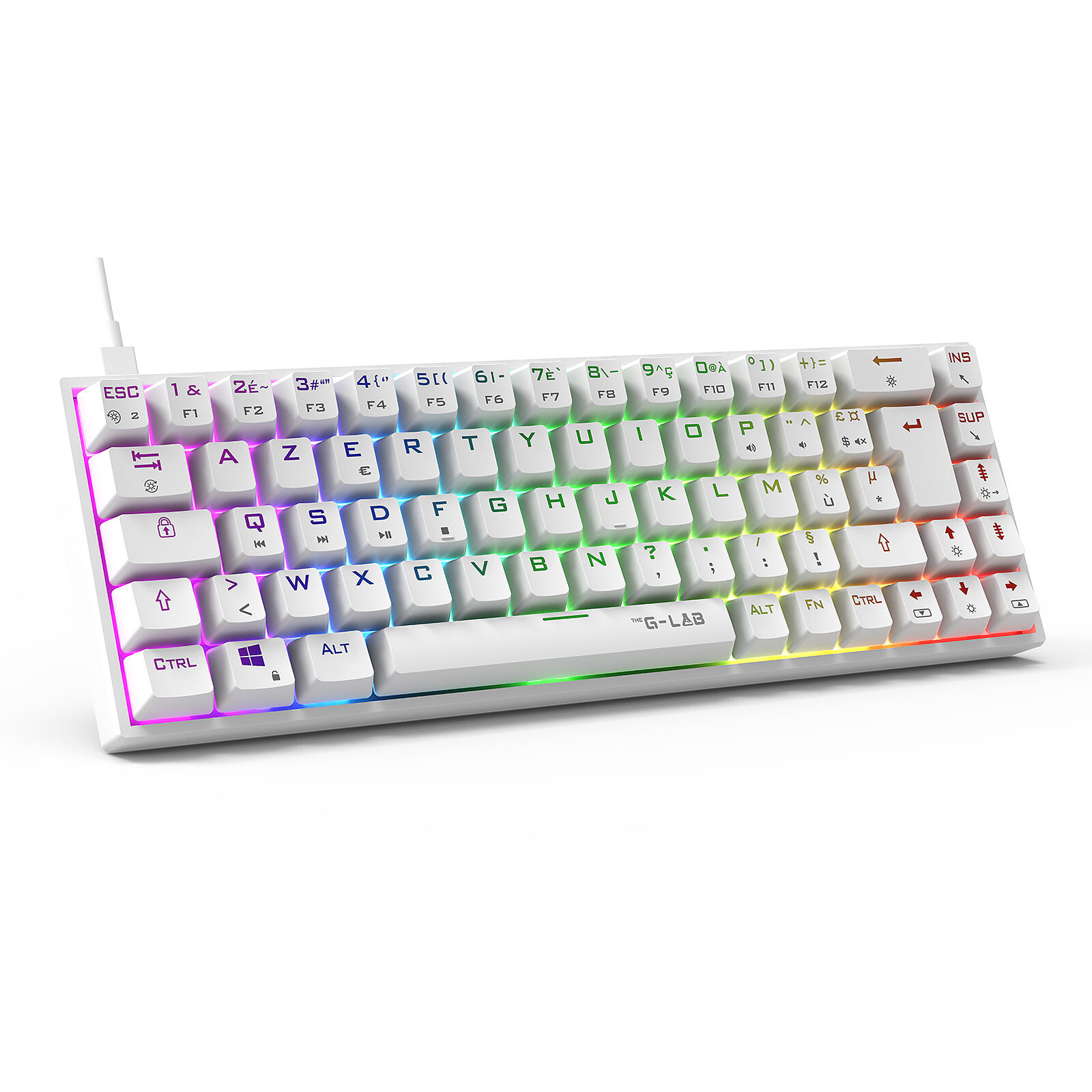 Matériels informatique clavier THE G-LAB Keyz Titanium Blanc infinytech Réunion 02