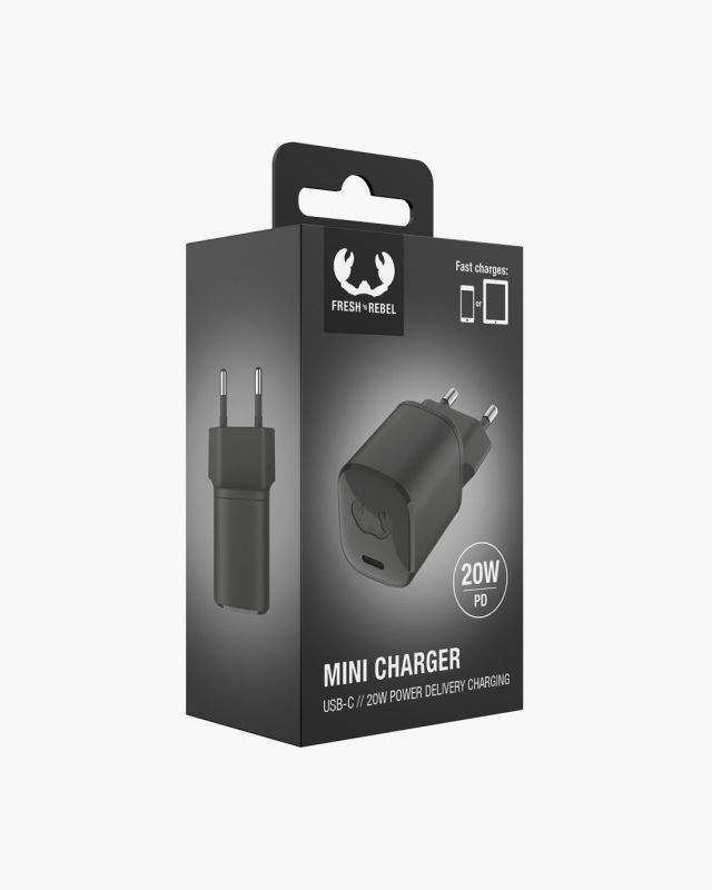Accessoires téléphonie mini chargeur secteur USB-C FRESH N REBEL 20W PD Gris infinytech Réunion 04