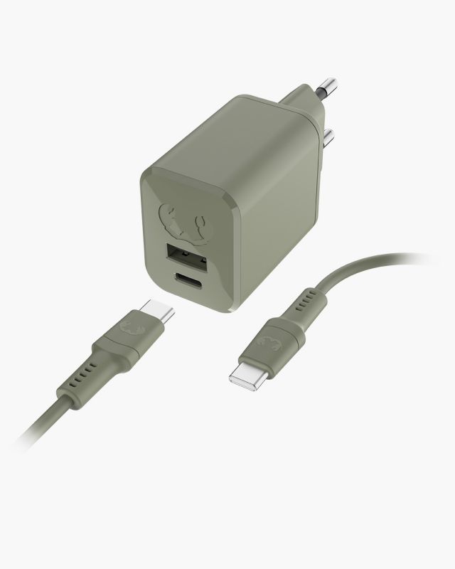 Accessoires téléphonie chargeur secteur USB-C FRESH N REBEL 45W PD avec câble Vert infinytech Réunion 01