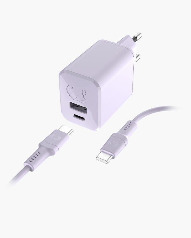 Accessoires téléphonie chargeur secteur USB-C FRESH N REBEL 45W PD avec câble Lilas infinytech Réunion 01