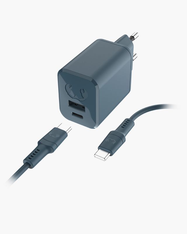Accessoires téléphonie chargeur secteur USB-C FRESH N REBEL 45W PD avec câble Bleu infinytech Réunion 01