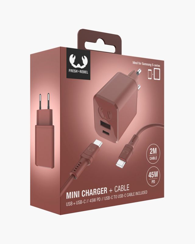 Accessoires téléphonie chargeur secteur USB-C FRESH N REBEL 45W PD avec câble Rouge infinytech Réunion 05