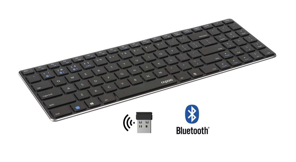 Matériels informatique clavier ultra-slim RAPOO E9100M Bluetooth et Sans Fil infinytech Réunion 01