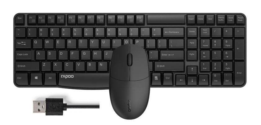 Matériels informatique pack clavier souris RAPOO NX1820 Filaire Noir infinytech Réunion 01