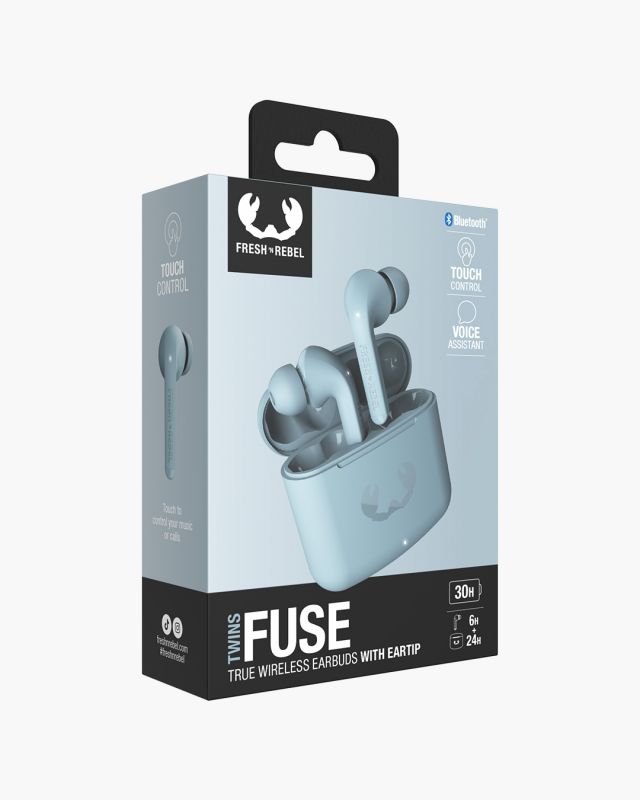 Accessoires téléphonie écouteurs FRESH N REBEL Twins Fuse Bluetooth Bleu Clair infinytech Réunion 06