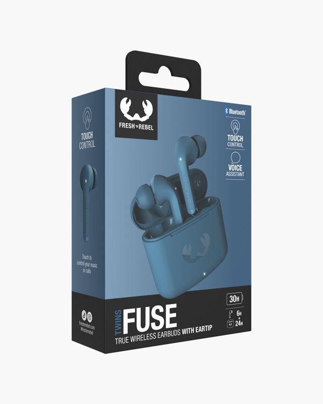 Accessoires téléphonie écouteurs FRESH N REBEL Twins Fuse Bluetooth Bleu Foncé infinytech Réunion 06