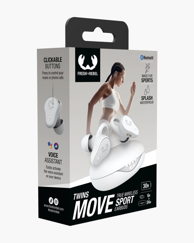 Accessoires téléphonie écouteurs sport FRESH N REBEL Twins Move Bluetooth Gris Clair infinytech Réunion 06