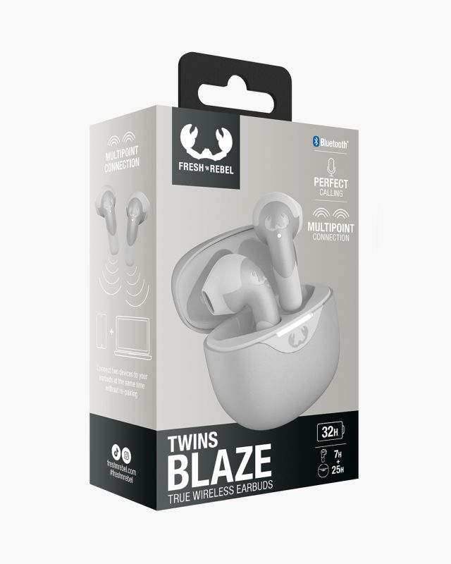 Accessoires téléphonie écouteurs FRESH N REBEL Twins Blaze Bluetooth Gris Clair infinytech Réunion 05