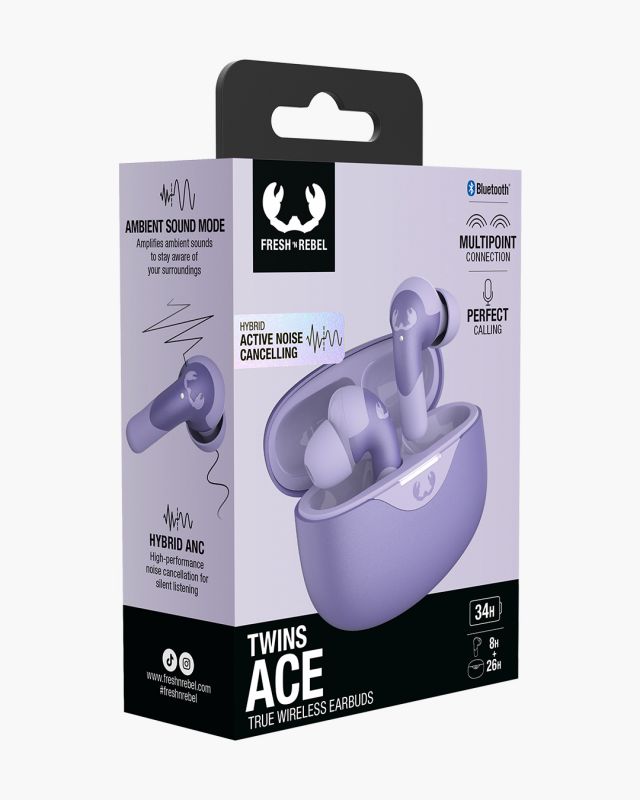 Accessoires téléphonie écouteurs FRESH N REBEL Twins Ace Bluetooth Lilas infinytech Réunion 06