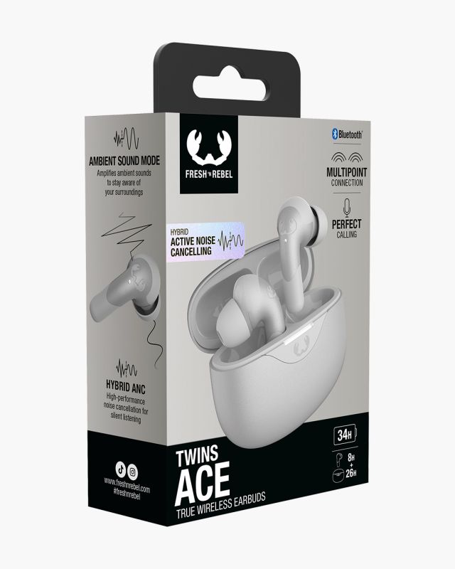 Matériels audio écouteurs FRESH N REBEL Twins Ace Bluetooth Gris Clair infinytech Réunion 03