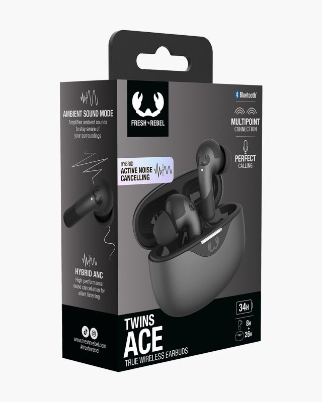 Matériels audio écouteurs FRESH N REBEL Twins Ace Bluetooth Gris Foncé infinytech Réunion 06