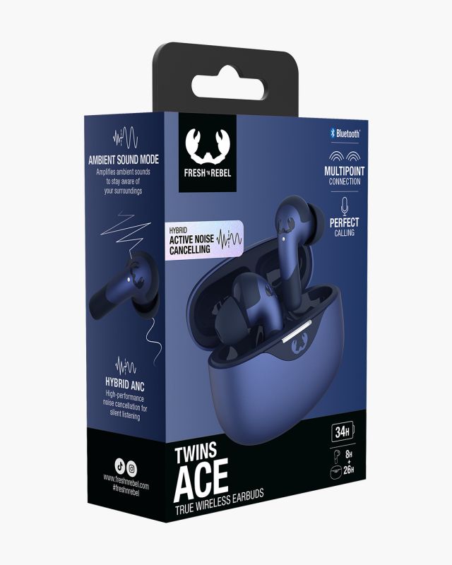 Matériels audio écouteurs FRESH N REBEL Twins Ace Bluetooth Bleu Foncé infinytech Réunion 06