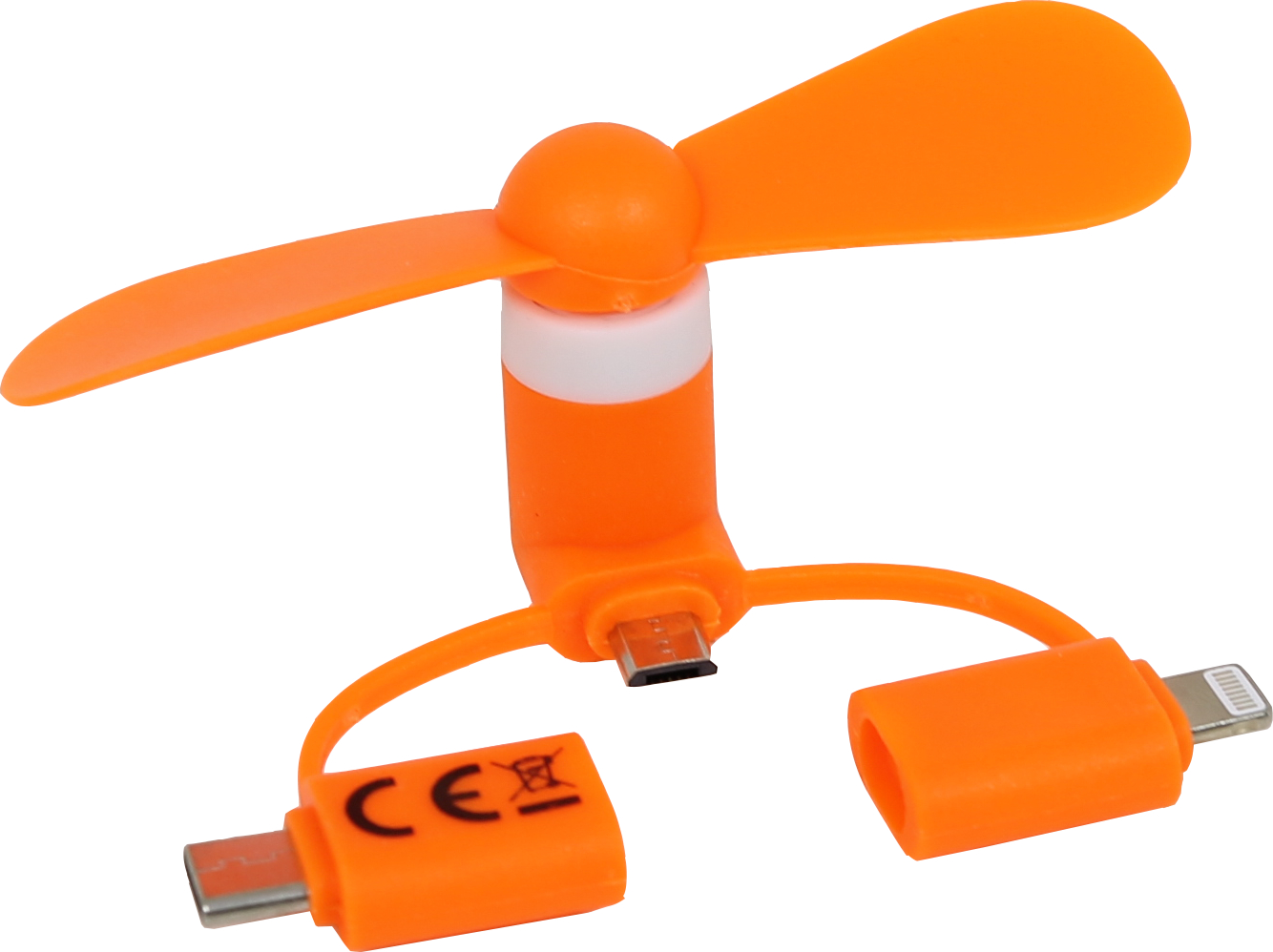 Accessoires mini ventilateur USB-C, micro USB et Lightning Orange infinytech Réunion 01