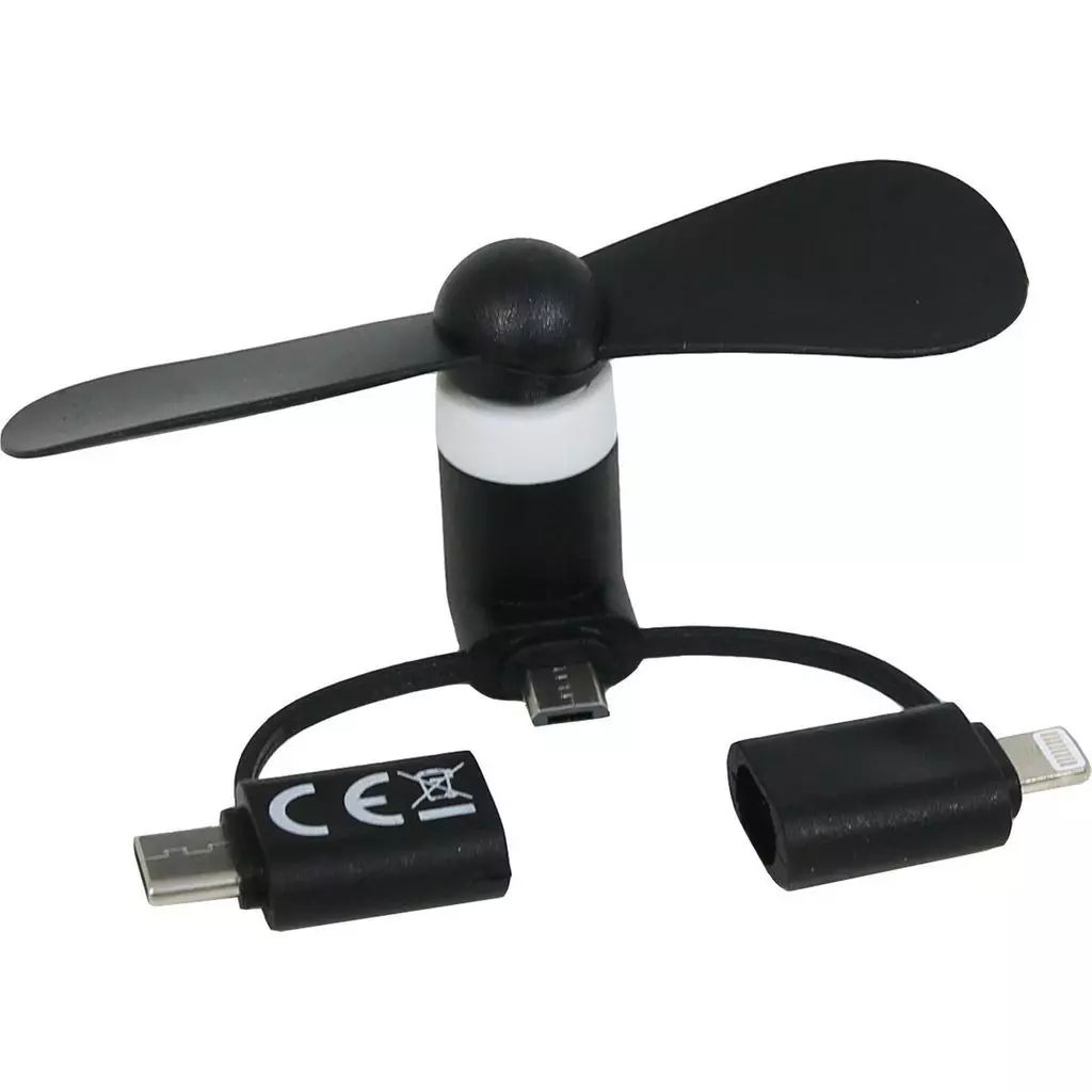 Accessoires mini ventilateur USB-C, micro USB et Lightning Noir infinytech Réunion 01