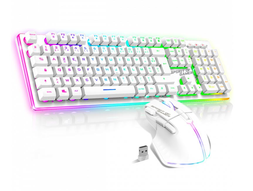 Matériels informatique pack clavier souris SPIRIT of GAMER Ultimate 600 Blanc infinytech Réunion 01