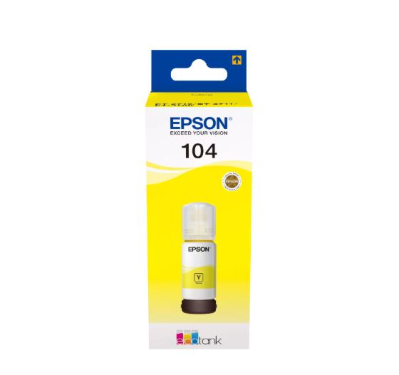 Consommables informatique cartouche dencre EPSON EcoTank 104 Jaune C13T00P440 infinytech Réunion 01
