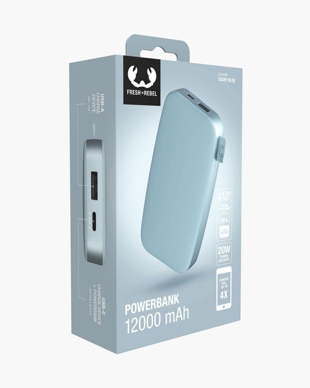 Accessoires téléphonie powerbank FRESH n REBEL 12000mAh Bleu Clair infinytech Réunion 05