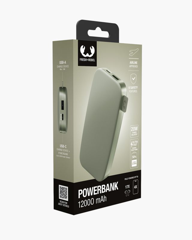 Accessoires  powerbank FRESH n REBEL 12000mAH Vert Foncé infinytech Réunion 04