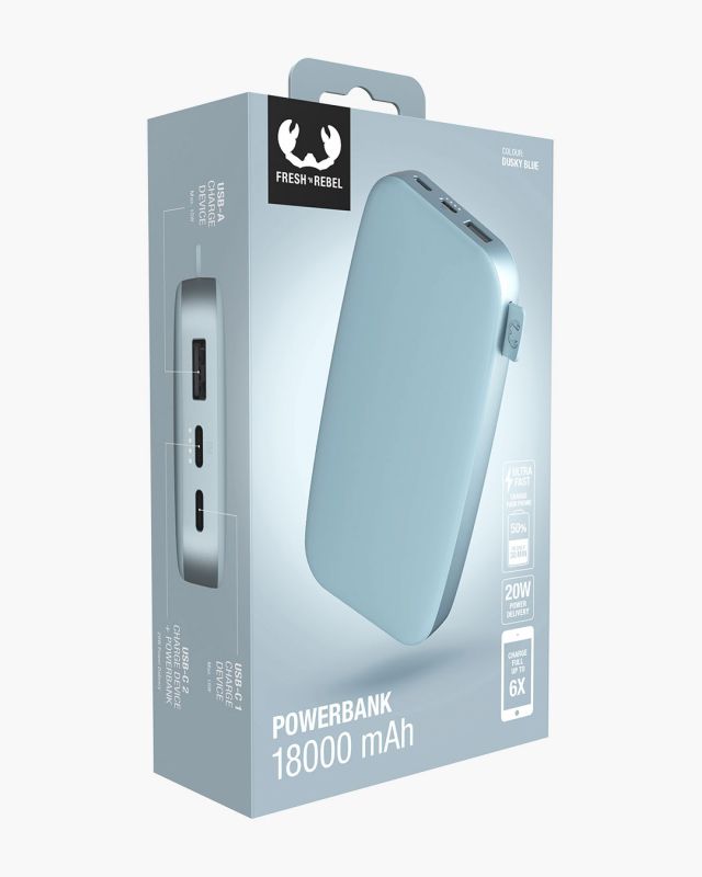 Accessoires téléphonie powerbank FRESH n REBEL 18000mAh Bleu Clair infinytech Réunion 04