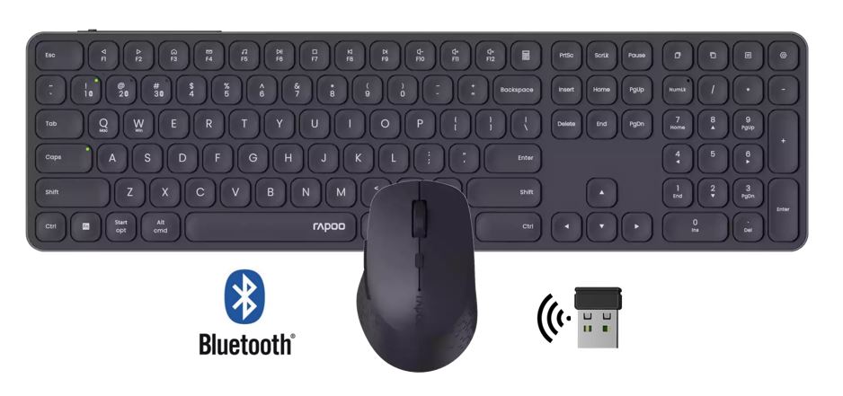 Matériels informatique pack clavier souris RAPOO 9810M infinytech Réunion 01