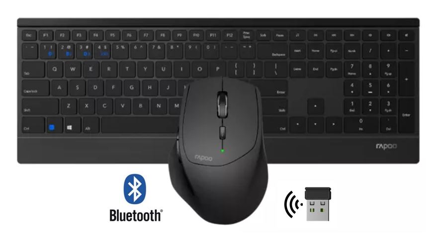 Matériels informatique pack clavier souris RAPOO 9500M Noir infinytech Réunion 01