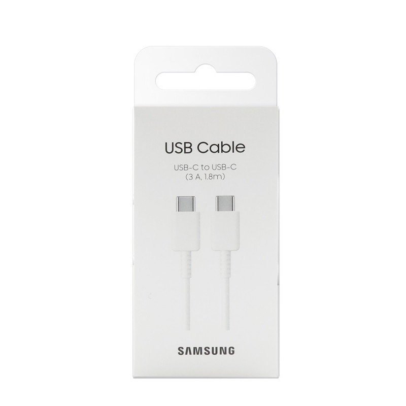 Accessoires téléphonie Câble SAMSUNG USB-C vers USB C 1,8m 3A Blanc infinytech Réunion 02