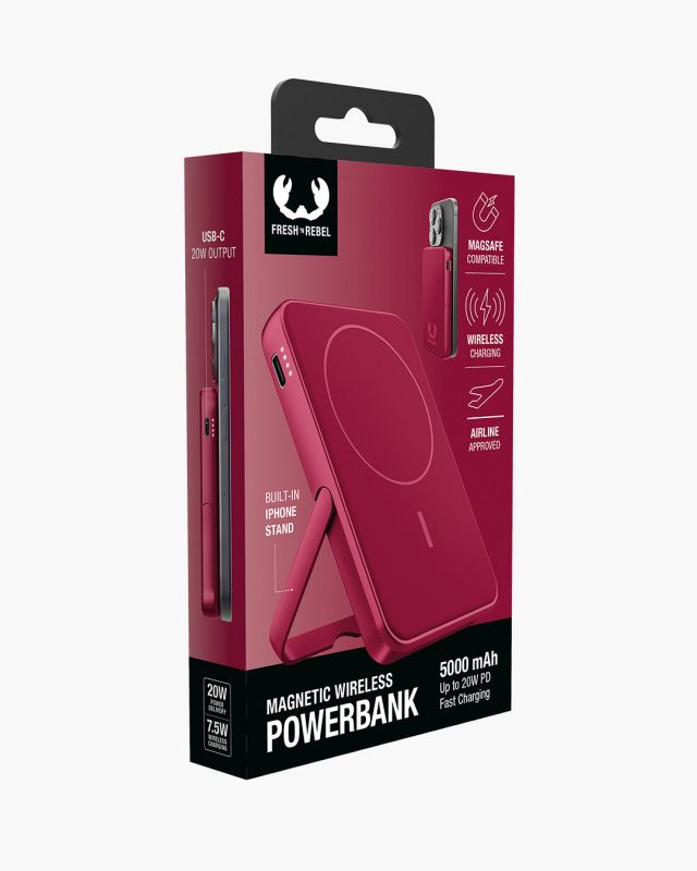 Accessoires téléphonie powerbank magnétique FRESH n REBEL 5000 mAh Rouge infinytech Réunion 05