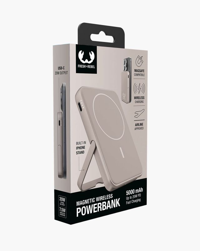 Accessoires téléphonie powerbank magnétique FRESH n REBEL 5000 mAh Beige infinytech Réunion 06