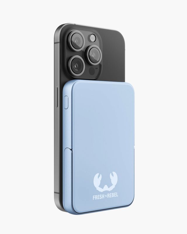 Accessoires téléphonie powerbank magnétique FRESH n REBEL 5000 mAh Bleu Clair infinytech Réunion 04