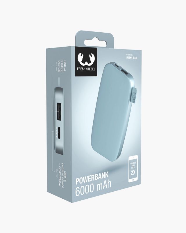 Accessoires téléphonie powerbank FRESH n REBEL 6000mAh Bleu Clair infinytech Réunion 05