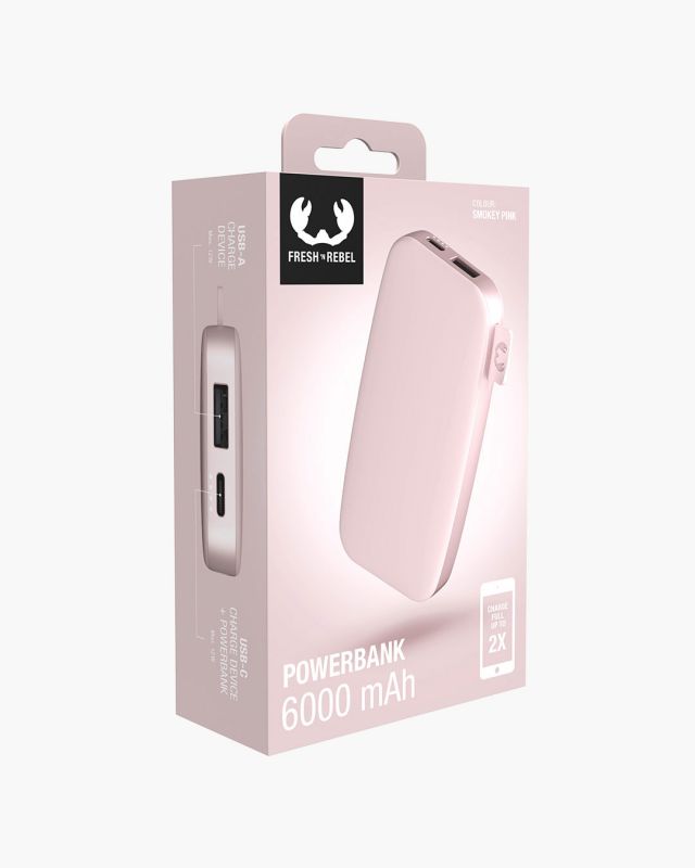 Accessoires téléphonie powerbank FRESH n REBEL 6000mAh Rose infinytech Réunion 05