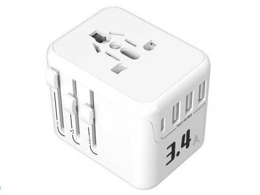 Accessoires téléphonie adaptateur secteur de voyage VORTEX Blanc infinytech Réunion 01