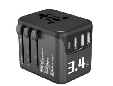 Accessoires téléphonie adaptateur secteur de voyage VORTEX Noir infinytech Réunion 01