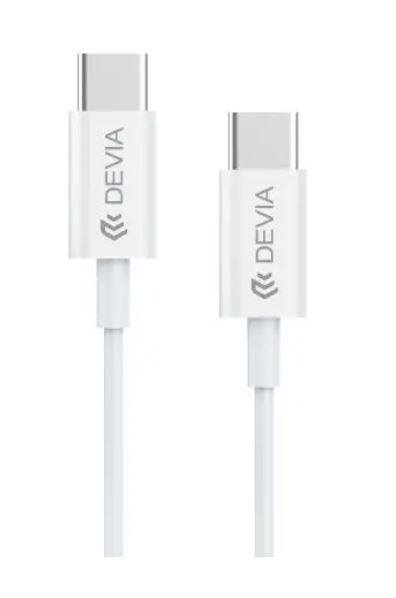 Accessoires téléphonie câble DEVIA Smart Series USB-C PD 20V 3A 60W 2m Blanc infinytech Réunion 01