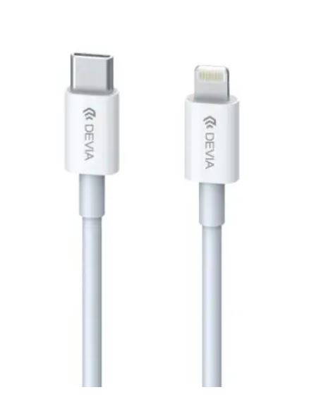 Accessoires téléphonie câble DEVIA USB-C Mâle vers Lightning PD 20W 3A 2m Blanc infinytech Réunion 01