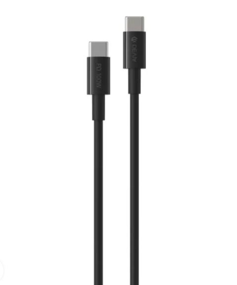 Accessoires téléphonie câble DEVIA USB-C Mâle Mâle PD 5A 1.5m Noir infinytech Réunion 01