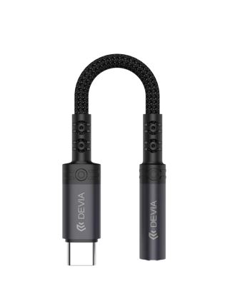 Accessoires téléphonie adaptateur DEVIA USB-C vers Jack 3.5mm Noir infinytech Réunion 01