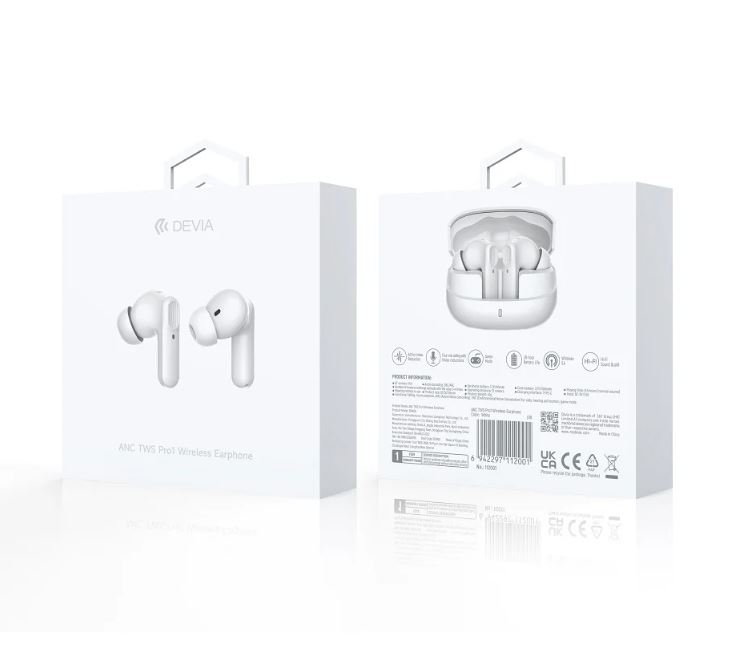 Matériels audio écouteurs DEVIA TWS Pro1 Blanc infinytech Réunion 03