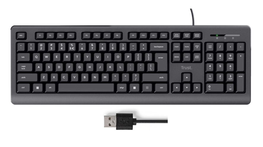 Matériels informatique clavier TRUST Primo Filaire Noir infinytech Réunion 01