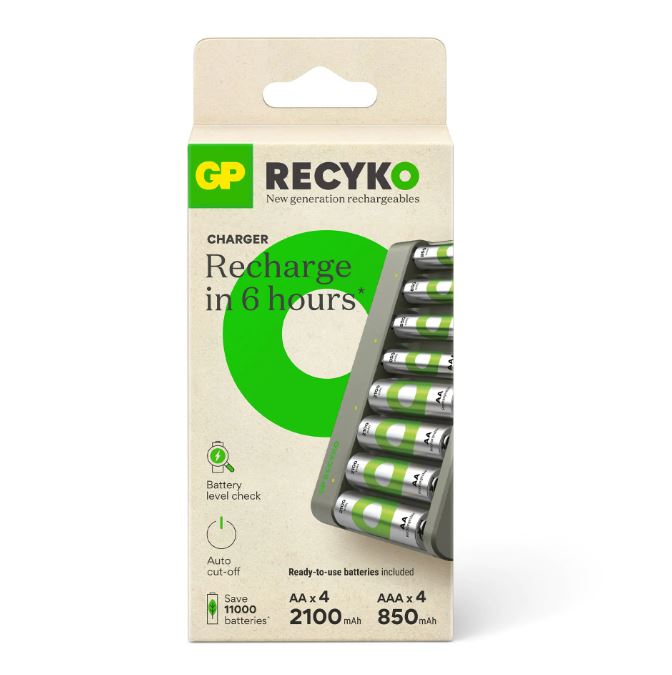 Chargeur USB GP E821 4 x RECYKO AA 2100 mAh 4 x RECYKO AAA 850 mAh infinytech Réunion 05