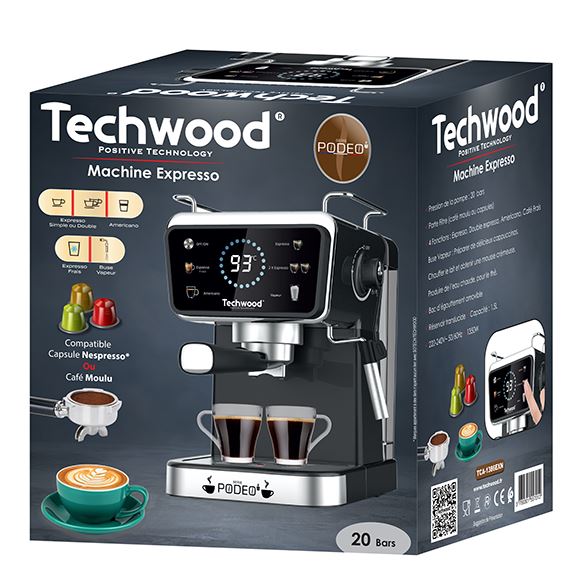 Petit électroménager machine expresso TECHWOOD TCA-1386EXN infinytech Réunion 03