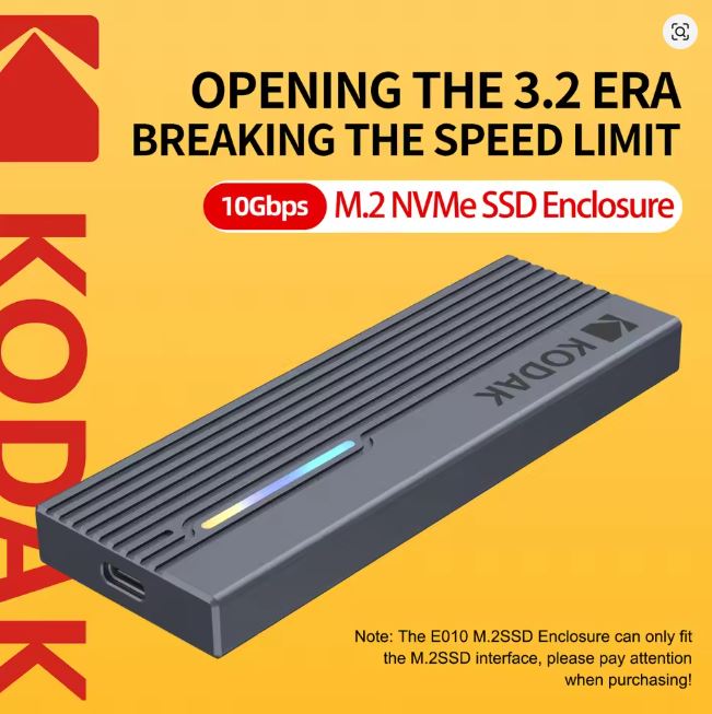 Matériels informatique boitier externe KODAK E010 pour SSD M.2 NVMe infinytech Réunion 01