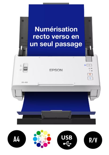 Matériels informatique scanner EPSON WorkForce DS-410 infinytech Réunion 01