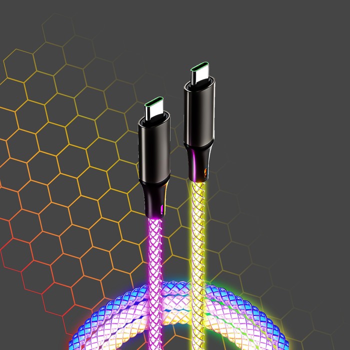 Accessoires téléphonie câble lumineux RGB MY WAY USB-C vers USB-C 1m infinytech Réunion 01