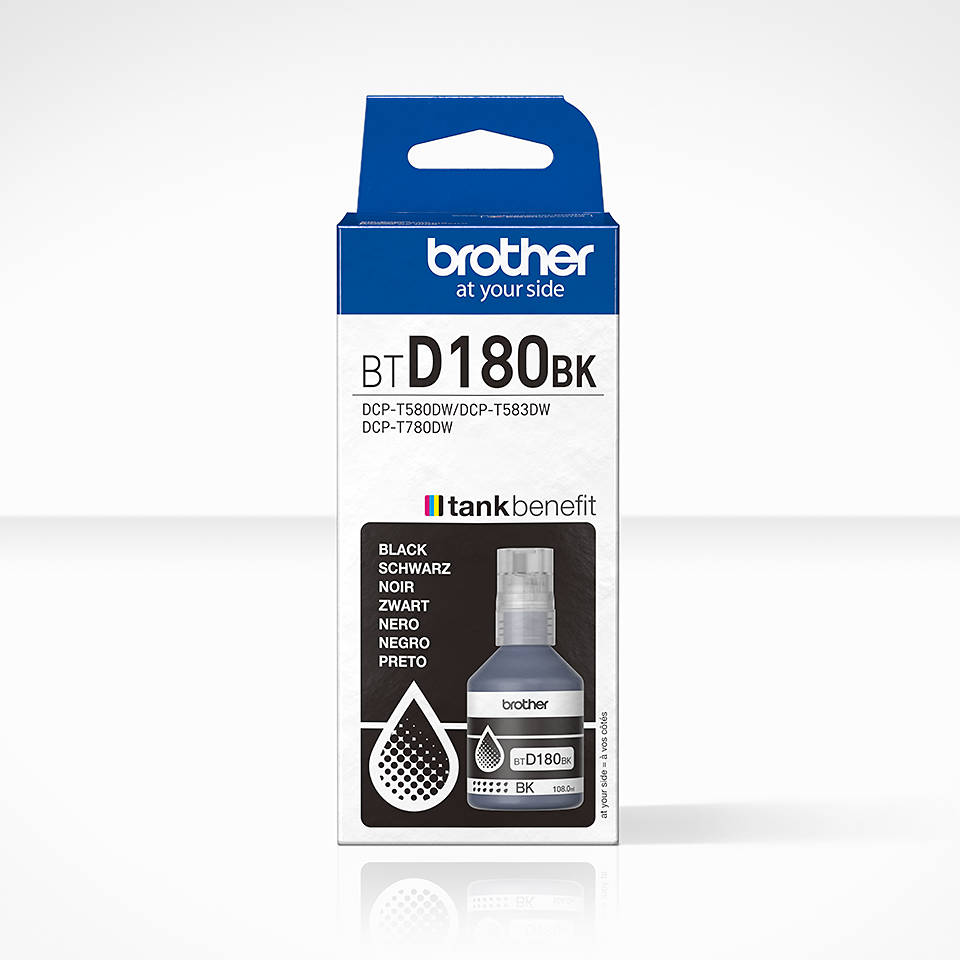 Consommables informatique bouteille dencre BROTHER BTD180BK Noir infinytech Réunion 01