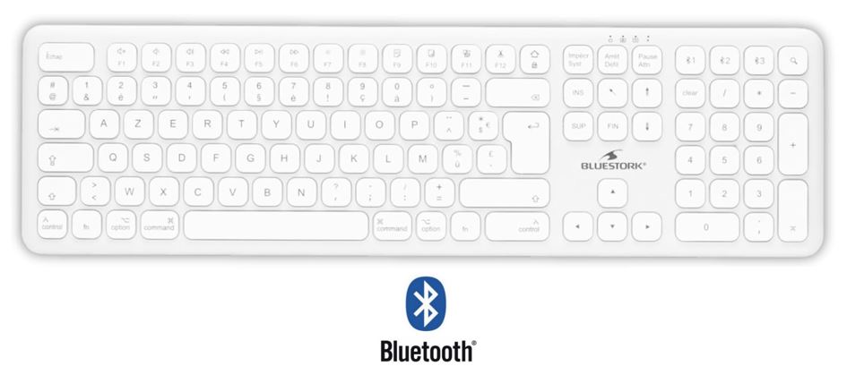 Matériels informatique clavier rechargeable BLUESTORK pour Mac Bluetooth Blanc infinytech Réunion 01