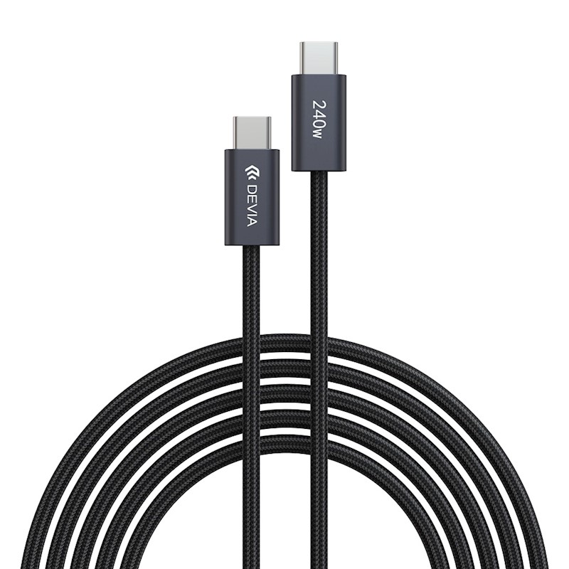 Accessoires téléphonie câble DEVIA Extreme EC652 PD 240W USB-C 2m Noir infinytech Réunion 01