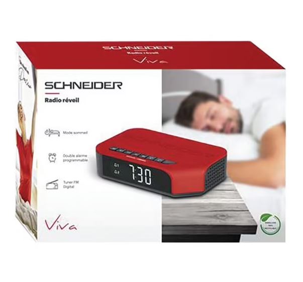 Petit électroménager Radio-réveil Schneider SC310R Rouge infinytech Réunion 04